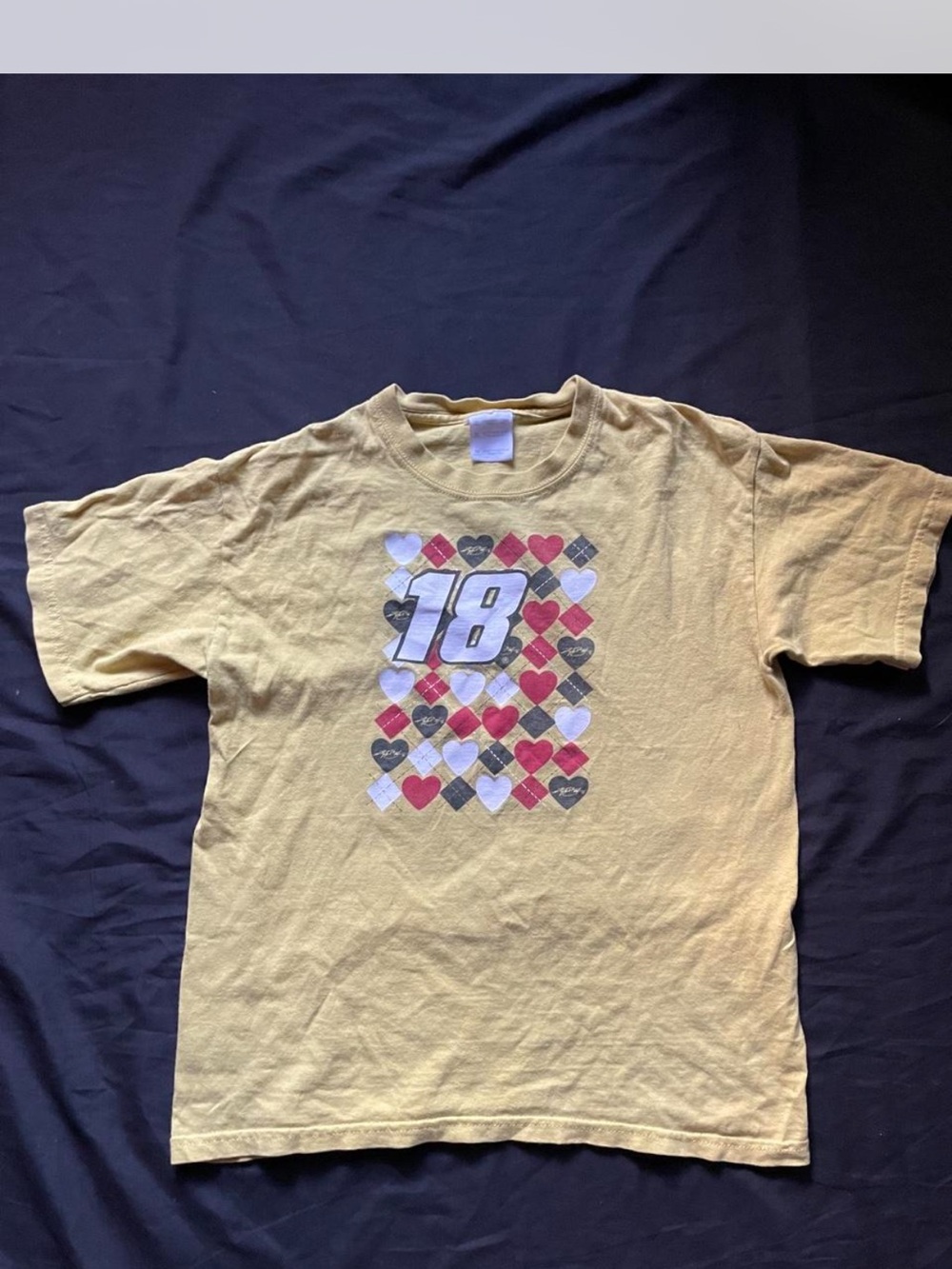 Kids Yellow Graphic Heart Number T-Shirt